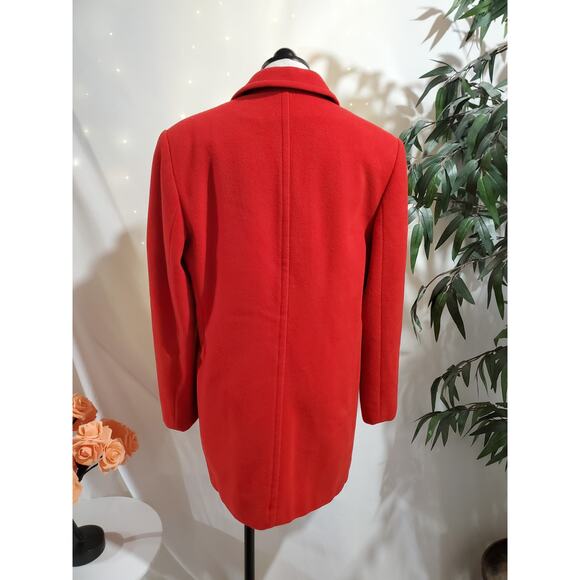 Vtg Lauren Ralph Lauren Womens Wool Cashmere Double Breasted Peacoat Size 8 Red - Picture 3 of 13